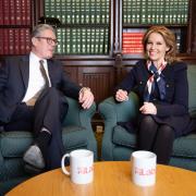 Labour leader Sir Keir Starmer with former Conservative MP Natalie Elphicke in his parliamentary office in the House of Commons