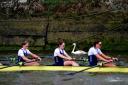 The Oxford Women’s team during a training session on the River Thames (Zac Goodwin/PA)