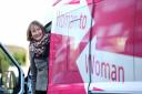 Harriet Harman takes Labour's pink election campaign bus to the Overchurch area of the Wirral. Photo: Press Association - Lynne Cameron/PA Wire