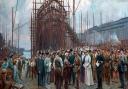 A painting of the King's visit to Cammell Laird’s shipyard in 1917. Pic: Williamson Art Gallery