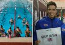Nathan Young’s team mates from Wirral Metro Swimming Club were to show their support