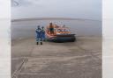 Hoylake RNLI's hovercraft crew went to aid of three dog walkers became cut off by the tide on Leasowe Beach on on Thursday (May 2)