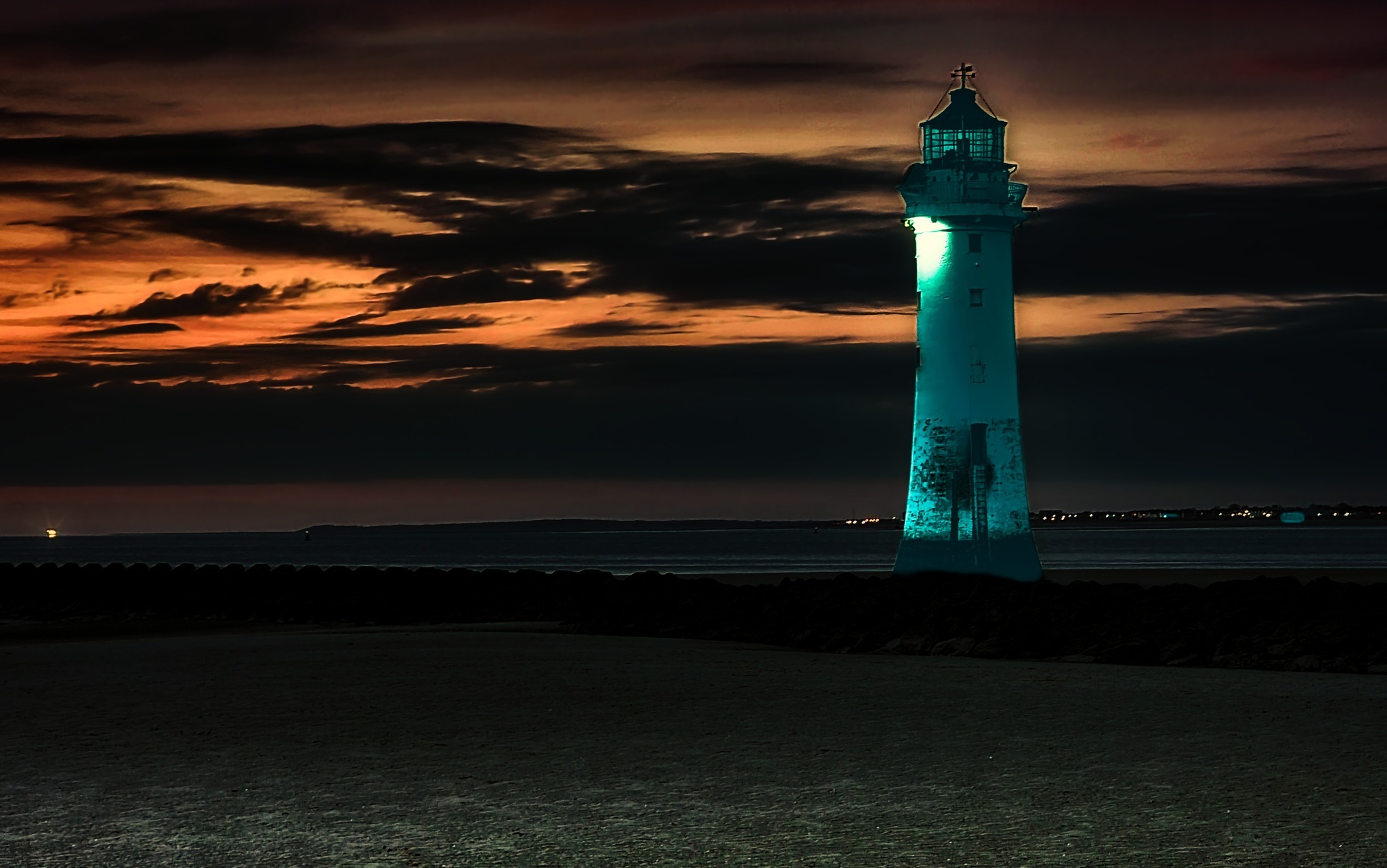 Nightfall at Leasowe lighthouse by Barry Brown