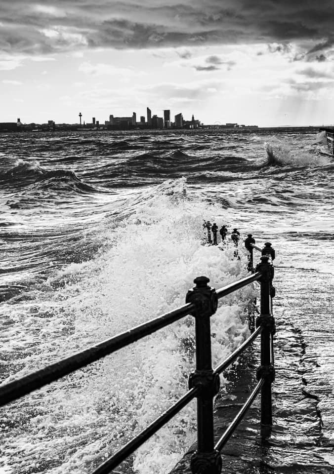Stormy waters in New Brighton by Nancy Greene