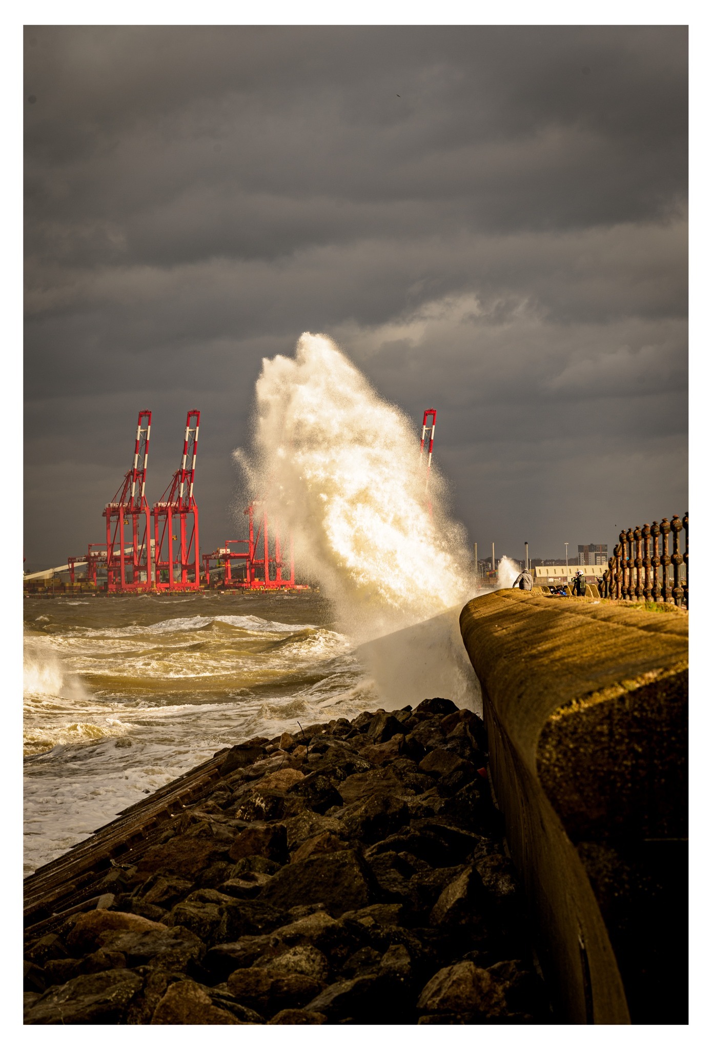 Crashing waves in New Brighton by Trevor Litherland