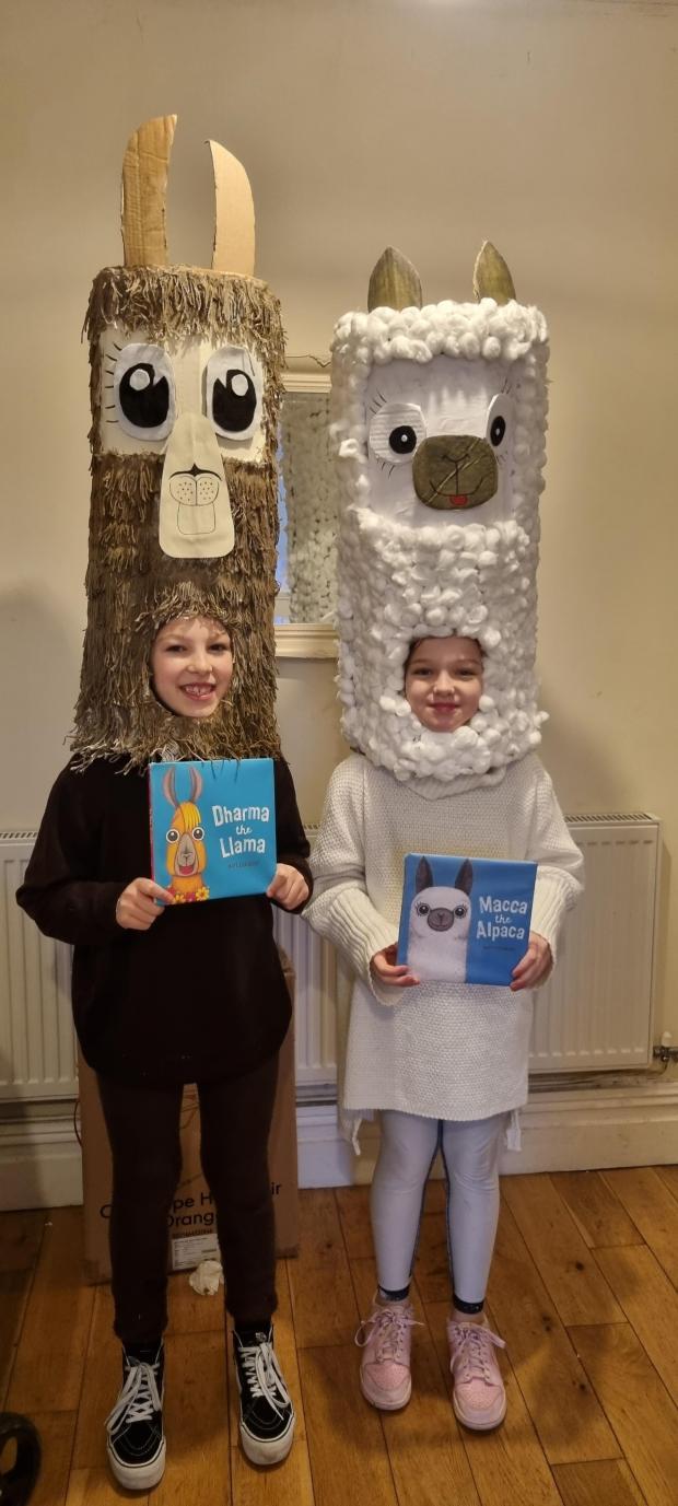 Amelia Johnson and her friend from New Brighton Primary School were Dharma the Llama and Macca the Alpaca