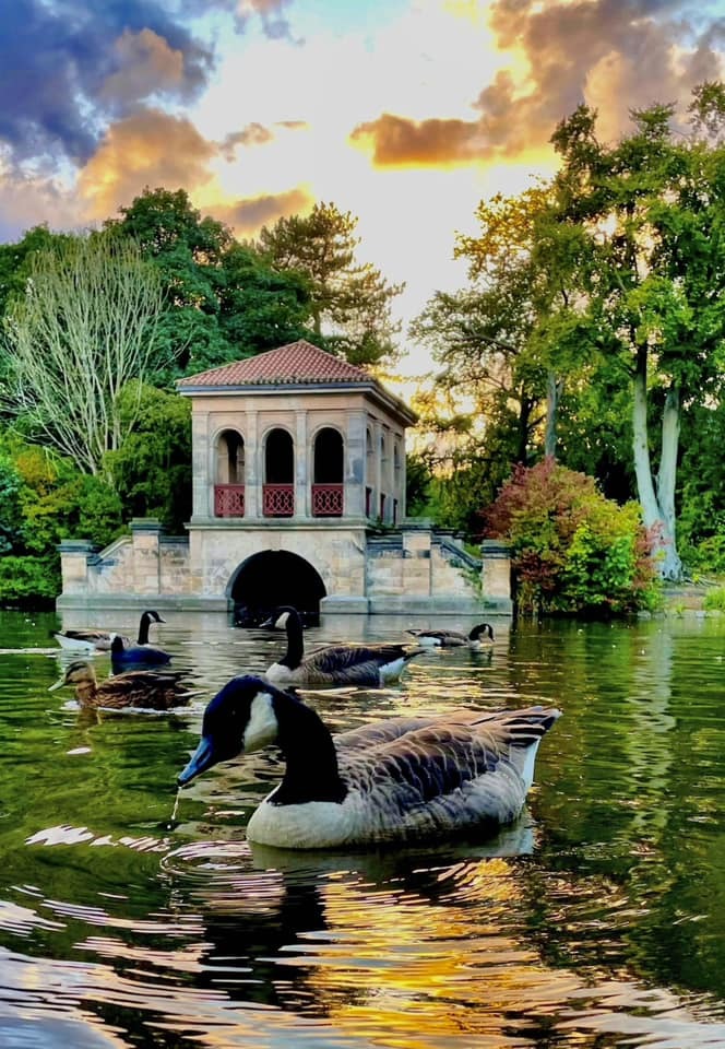 The boat house at Birkenhead Park by Heather Gars