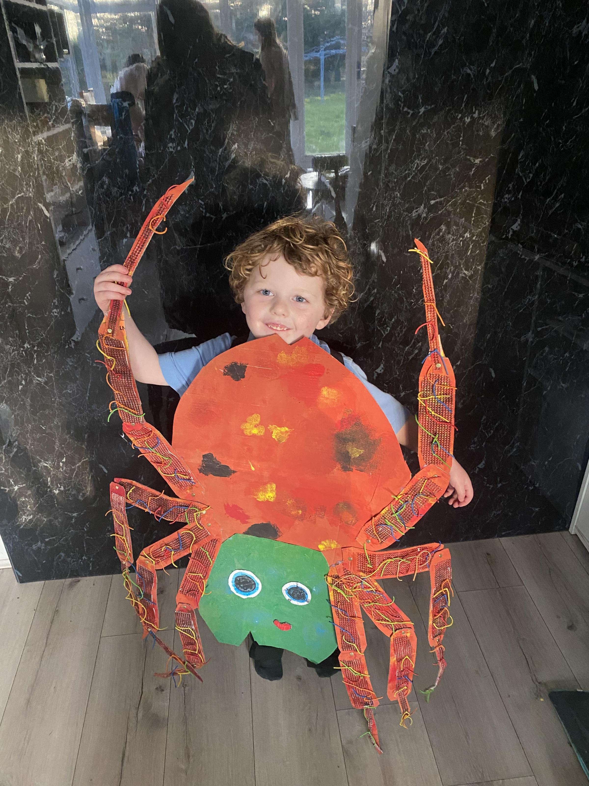 Five-year-old Daxton Cook as The very busy spider