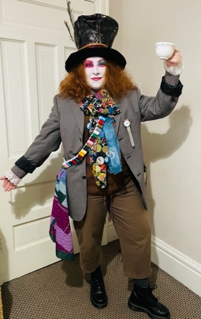 Katie Lloyd, a teacher at Egremont Primary School, as The Mad Hatter