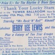 A ticket for Jerry Lee Lewis’ show at New Brighton’s Tower Ballroom