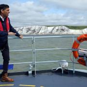 Prime Minister Rishi Sunak onboard Border Agency cutter HMC Seeker during a visit to Dover, ahead of a press conference to update the nation on the progress made in the six months since he introduced the Illegal Migration Bill