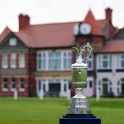 The Claret Jug outside Royal Liverpool in Hoylake