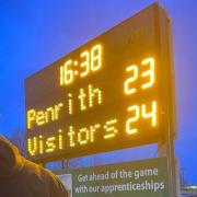 The scoreboard shows Wirral's 24-23 win over Penrith