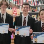 Birkenhead School senior team: Aaron Mackie (proposer), Oliver Coleman (Chair) and Jack Vicars (Opposer)