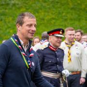 Bear Grylls congratulates Wirral Scout at Windsor Castle for achieving highest award