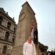 Pete Dunning remembers the fallen of First World War in special vigil today. Picture courtesy of Press Association.
