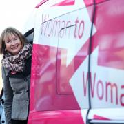 Harriet Harman takes Labour's pink election campaign bus to the Overchurch area of the Wirral. Photo: Press Association - Lynne Cameron/PA Wire