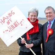 Wirral West hopeful Margaret Greenwood with Lord Prescott at West Kirby beach. Picture: Paul Heaps