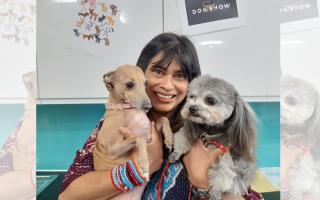 Nisha Katona MBE with pets Goose and Bear during visit to Claire House on Wednesday (May 1)