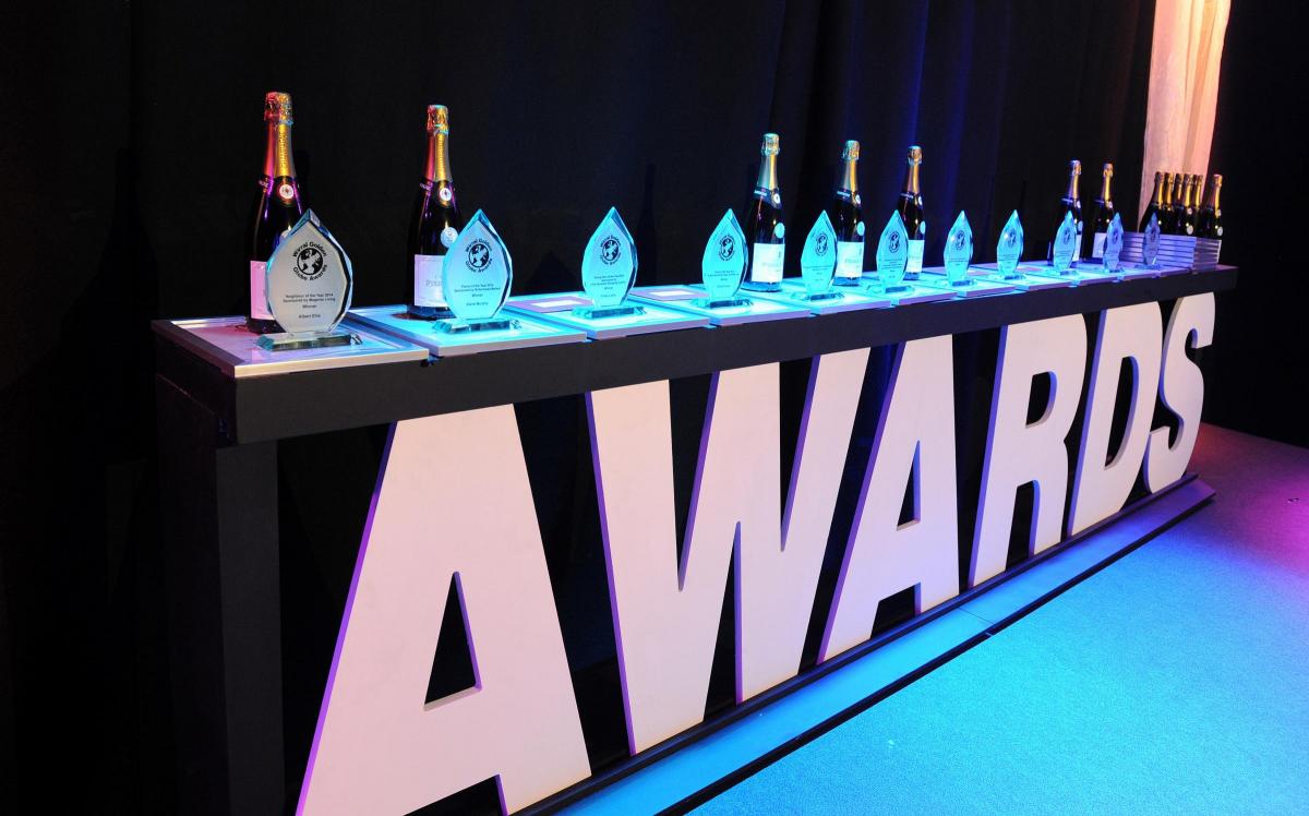 The awards all ready to be presented to their deserving winners.