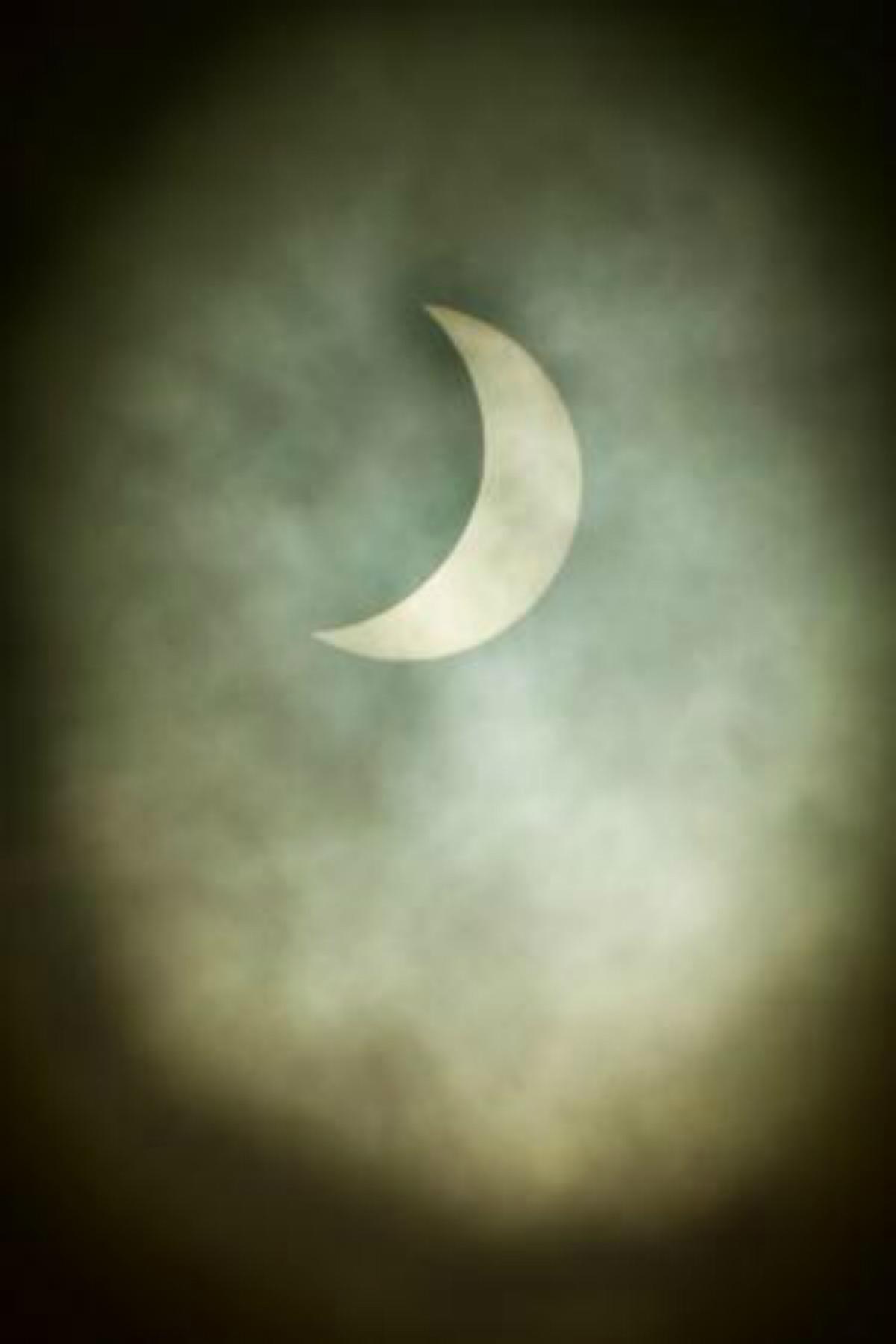 Sarah Evans sent in this picture of this morning's eclipse.