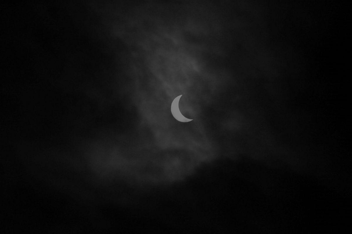 The second of Globe reader George York's three pictures of this morning's solar eclipse.