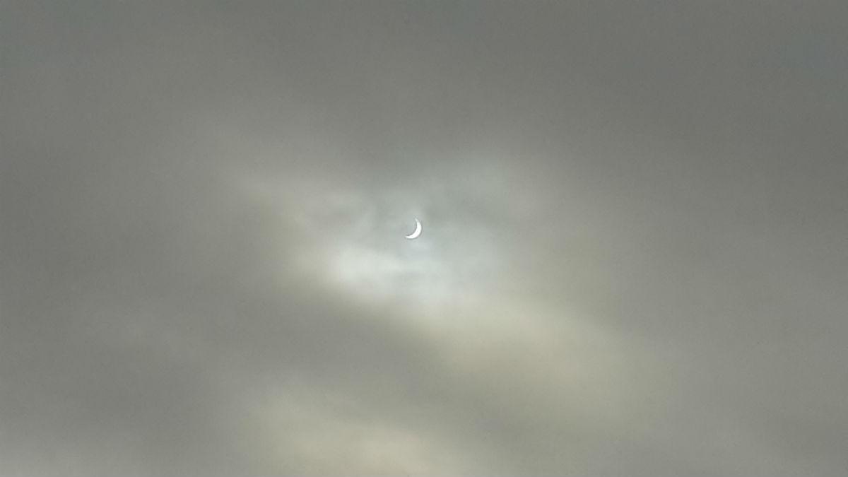 The first of five pictures sent in from Lynne Mearns at Bidston Avenue Primary during this morning's solar eclipse.