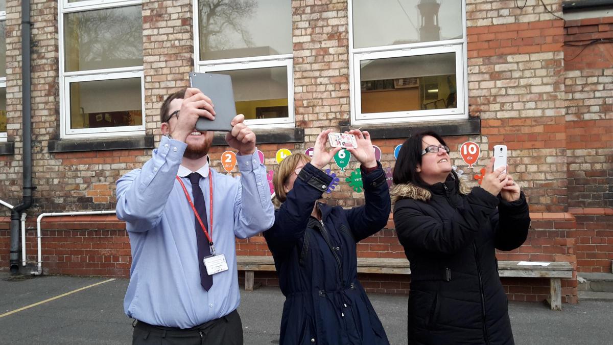 The fourth of five pictures sent in from Lynne Mearns at Bidston Avenue Primary during this morning's solar eclipse.