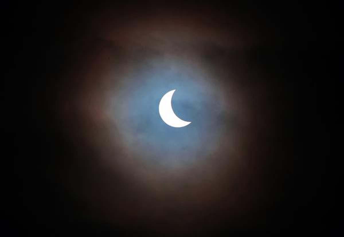 David Chennell sent in this picture via Twitter of the eclipse in Birkenhead