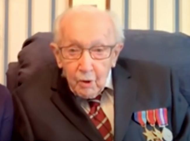 TV: Captain Tom Moore, who is nearly 100-years-old, has raised more than five million pounds for the NHS. Photo: Good Morning Britain/ITV