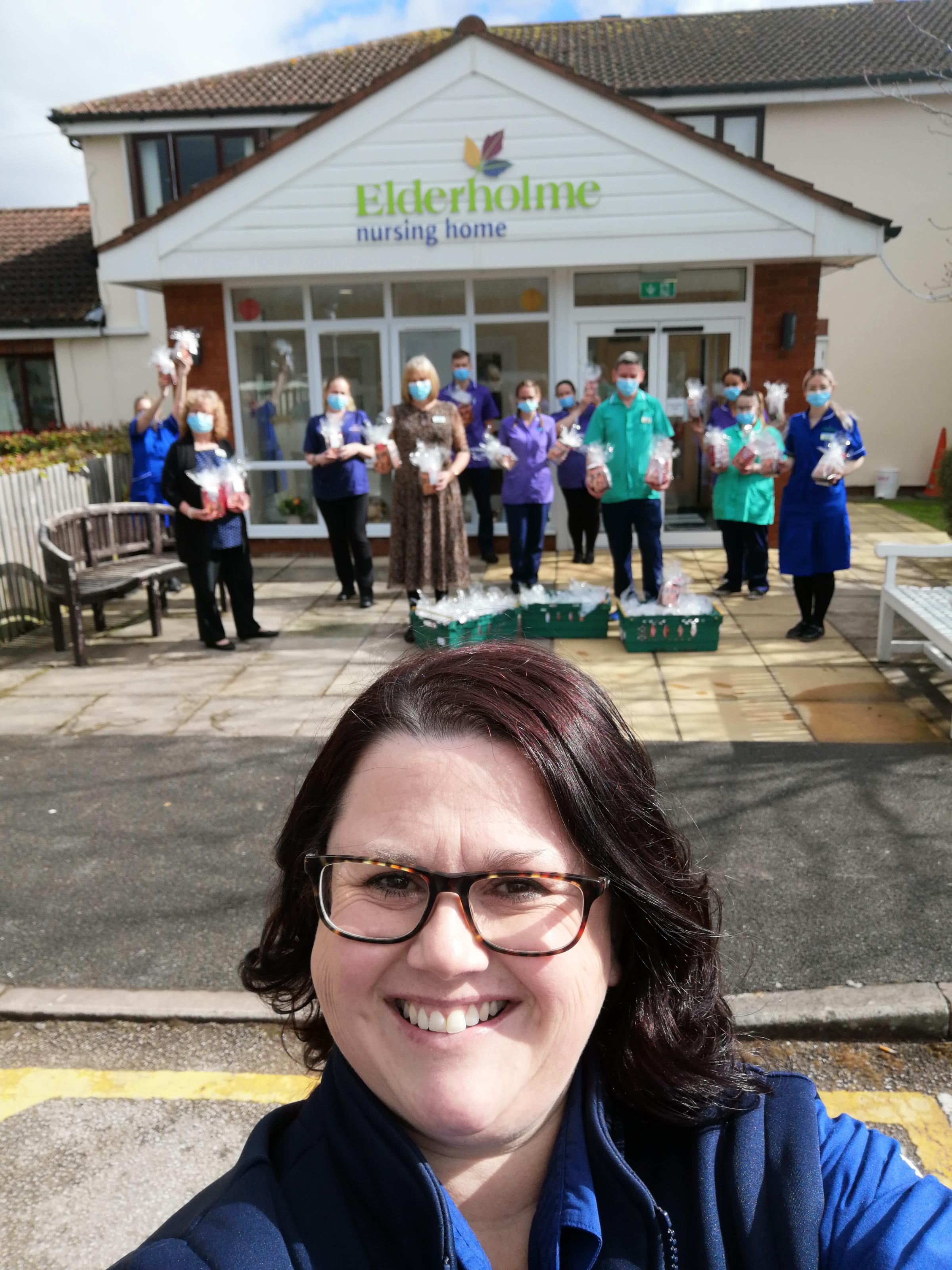 Easter eggs being dropped off at care home