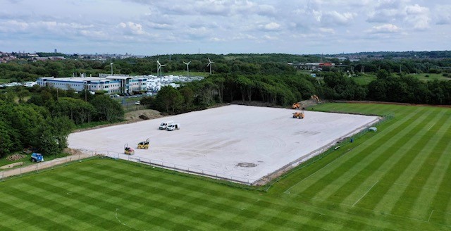 The pitch is being constructed with the help of Wirral Council
