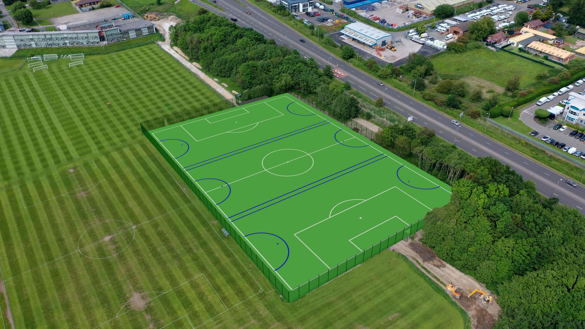 An artists impression of how the pitch will look once completed
