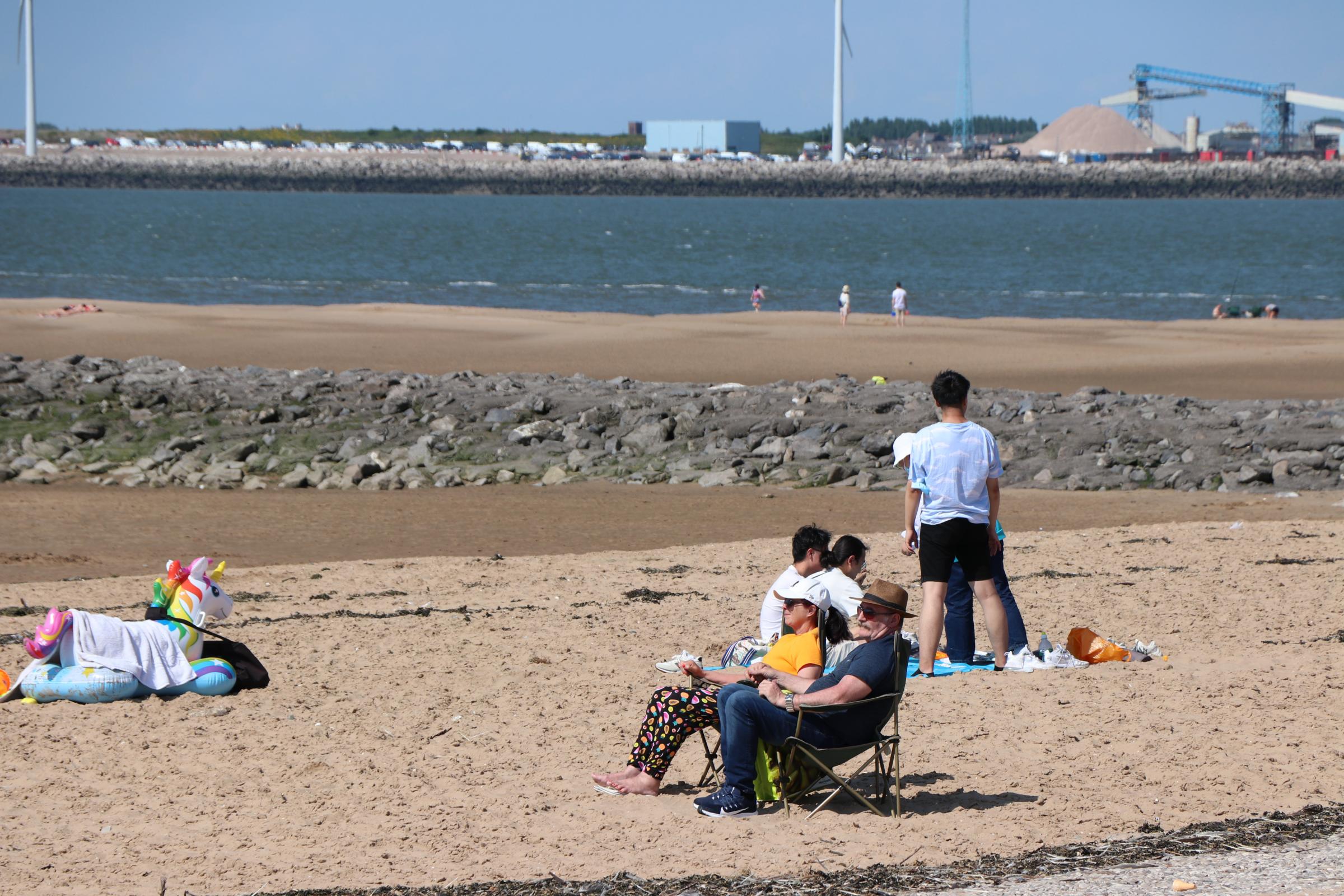 Many took advantage of the boiling hot weather by heading to the beach