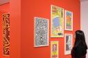 Pictured are poster for Nucleur Disarmament (1982), Raindance: A Benefit for the African EmergencyRelief Fund (1985), Break Weapons Not Spirits (1988), Crack Down! (1986) andNelson Mandela 70th Birthday Tribute (1988) on display in Keith Haring at Tate Li