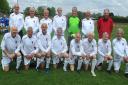 Mike Unwin (front row, far right) was part of the England over 70s side that beat Wales 3-0