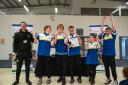 Pupils from Wirral Grammar School for Boys celebrate their Table Cricket success