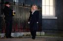 Esther McVey in Downing Street, London, as Prime Minister Rishi Sunak is conducting a ministerial reshuffle following the sacking of home secretary Suella Braverman.