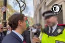 Screengrab from video shared by Campaign Against Antisemitism of their chief executive Gideon Falter speaking to a Metropolitan Police during a pro-Palestine march in London (Campaign Against Antisemitism/PA)