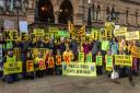 Anti Fracking demnonstration .Chester Town hall.Tuesday 15th January 2018..cc150119A.