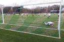 Ryan Cox scores his penalty against St. Martins. Photo: Alan Bartlam
