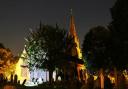 St Mary’s Church in Eastham bathed in light