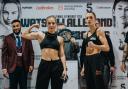 Chloe Watson, left, and Justine Lallemand ahead of their European title fight
