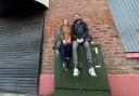 Kirsten Little and Liam Kelly outside Make's new home in Birkenhead