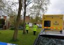 Police at the scene in Spital where a woman, 90, was found dead