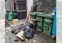 Rubbish that has piled up on Grange Place in Birkenhead