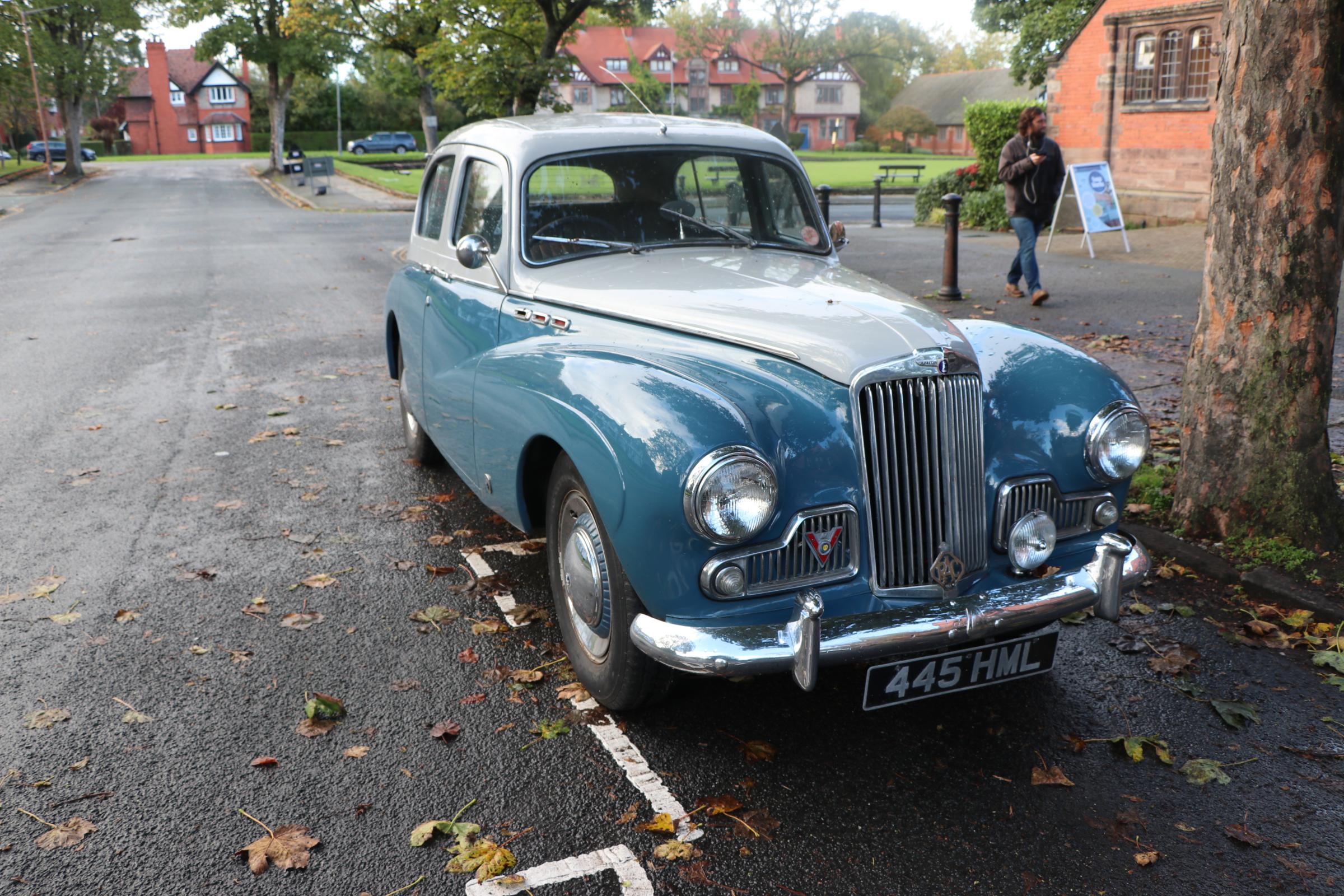 One of the classic cars currently positioned in Port Sunlight