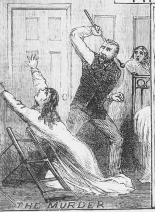 An artists illustration of the murder