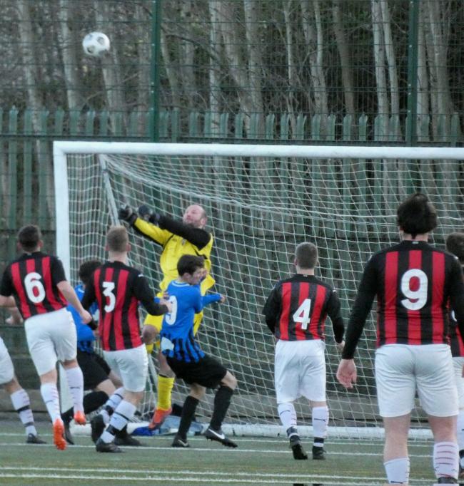 Cup action from Mallaby v Runcorn Sports. Photo: Bob Shaw