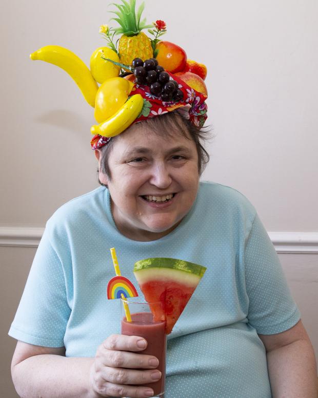 Wirral Globe: Resident Debra Royle enjoying her smoothie